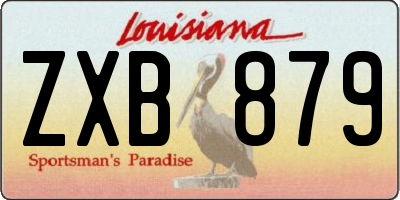 LA license plate ZXB879