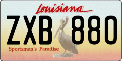 LA license plate ZXB880