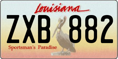 LA license plate ZXB882