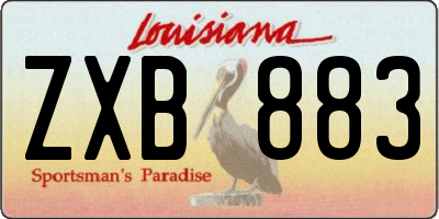 LA license plate ZXB883