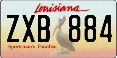 LA license plate ZXB884