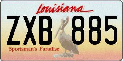 LA license plate ZXB885