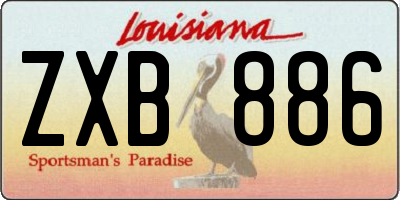 LA license plate ZXB886