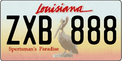 LA license plate ZXB888