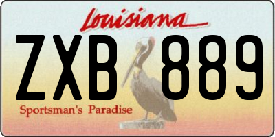 LA license plate ZXB889