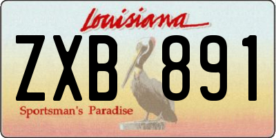 LA license plate ZXB891