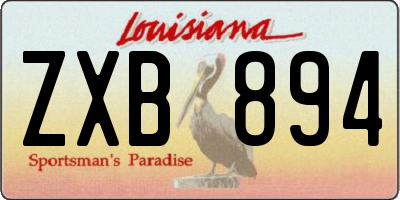 LA license plate ZXB894