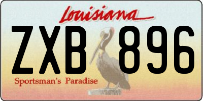 LA license plate ZXB896