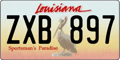 LA license plate ZXB897