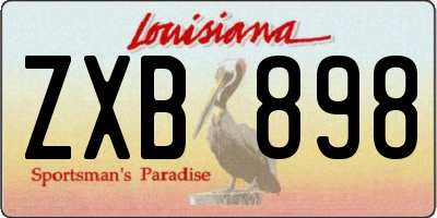 LA license plate ZXB898