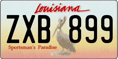 LA license plate ZXB899