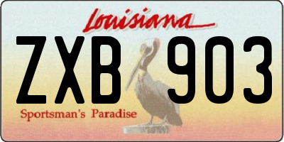 LA license plate ZXB903