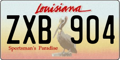LA license plate ZXB904