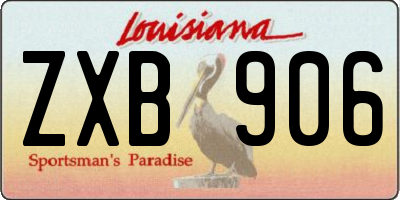 LA license plate ZXB906