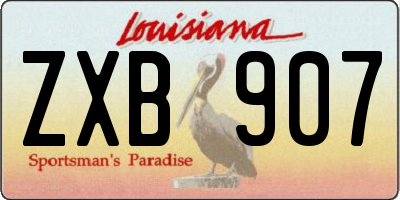 LA license plate ZXB907