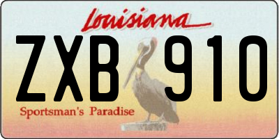 LA license plate ZXB910