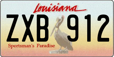 LA license plate ZXB912