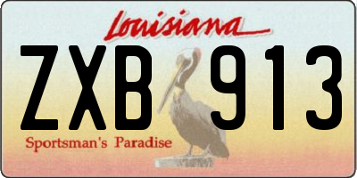 LA license plate ZXB913