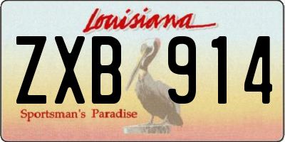 LA license plate ZXB914