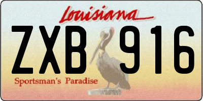 LA license plate ZXB916