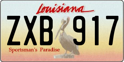 LA license plate ZXB917