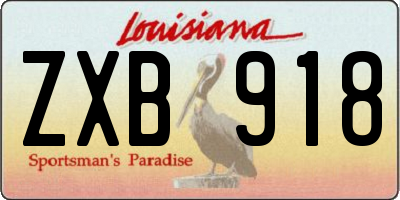 LA license plate ZXB918