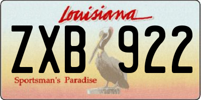 LA license plate ZXB922