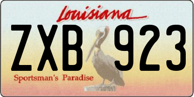 LA license plate ZXB923
