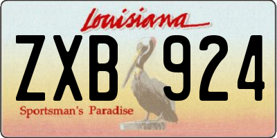 LA license plate ZXB924