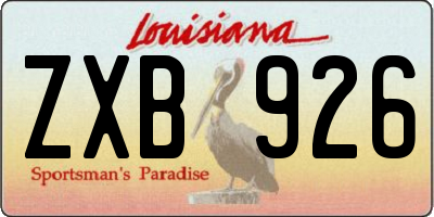 LA license plate ZXB926