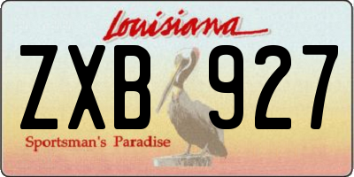 LA license plate ZXB927