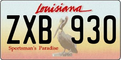 LA license plate ZXB930