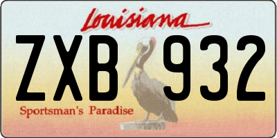 LA license plate ZXB932