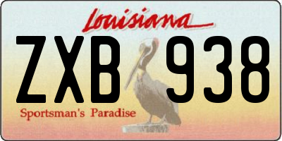 LA license plate ZXB938