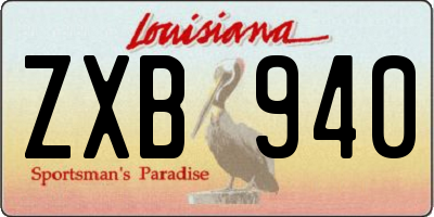 LA license plate ZXB940