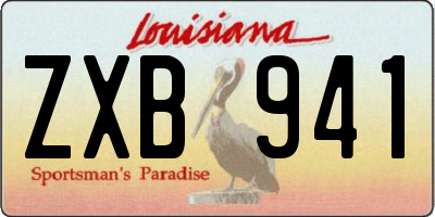 LA license plate ZXB941