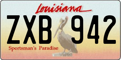 LA license plate ZXB942