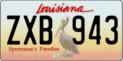 LA license plate ZXB943