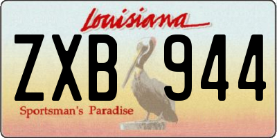 LA license plate ZXB944