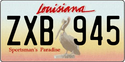 LA license plate ZXB945