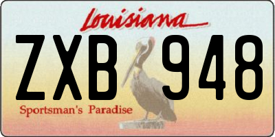 LA license plate ZXB948