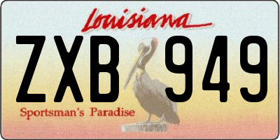 LA license plate ZXB949