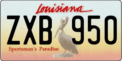 LA license plate ZXB950