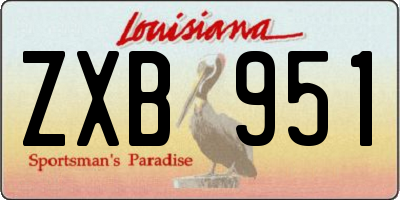 LA license plate ZXB951