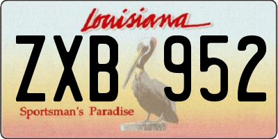 LA license plate ZXB952