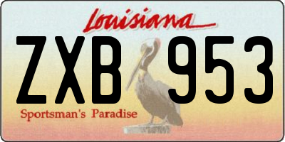 LA license plate ZXB953