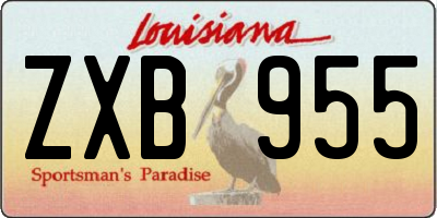 LA license plate ZXB955