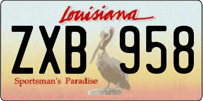 LA license plate ZXB958