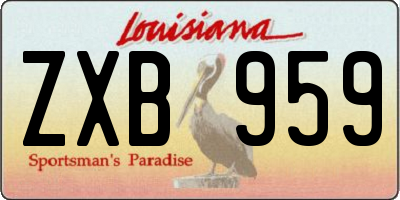 LA license plate ZXB959