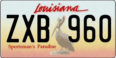 LA license plate ZXB960